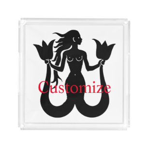 Two-Tail Mermaid Silhouette Thunder_Cove   Acrylic Tray