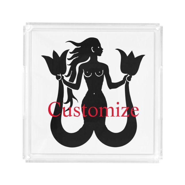  Two-Tail Mermaid Silhouette Thunder_Cove   Acrylic Tray (Front)
