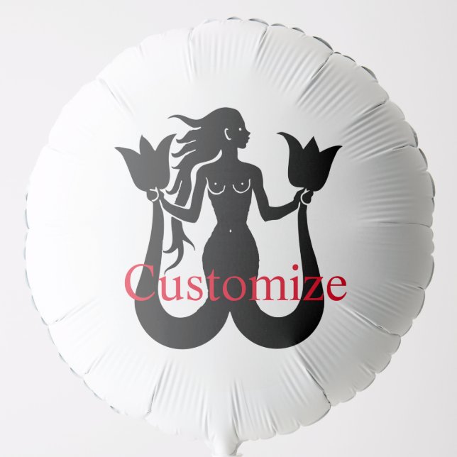  Two-tail Mermaid Silhouette Thunder_Cove Balloon (Front)