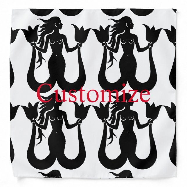  Two-Tail Mermaid Silhouette Thunder_Cove  Bandana (Front)