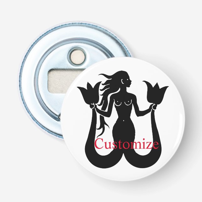  Two Tail Mermaid Silhouette Thunder_Cove Bottle Opener (Front)