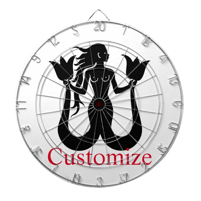  Two-Tail Mermaid Silhouette Thunder_Cove Dart Board (Front)