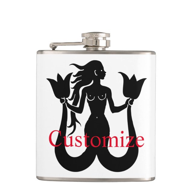  Two-Tail Mermaid Silhouette Thunder_Cove Flask (Front)