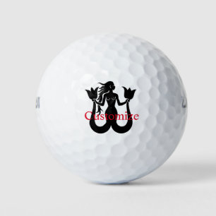  Two-Tail Mermaid Silhouette Thunder_Cove  Golf Balls