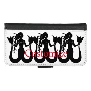 Two-tail Mermaid Silhouette Thunder_Cove iPhone 8/7 Wallet Case