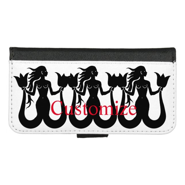  Two-tail Mermaid Silhouette Thunder_Cove iPhone Wallet Case (Front (Horizontal))