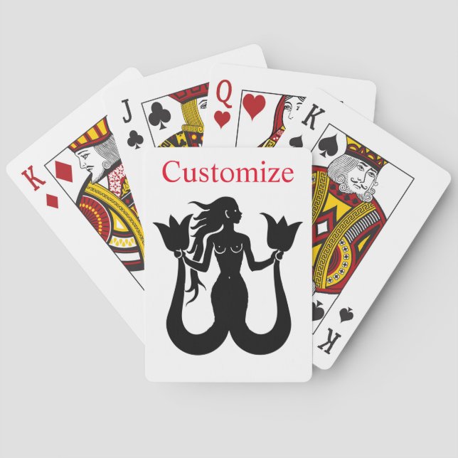  Two-Tail Mermaid Silhouette Thunder_Cove Poker Cards (Back)