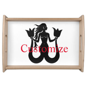 Two-Tail Mermaid Silhouette Thunder_Cove Serving Tray