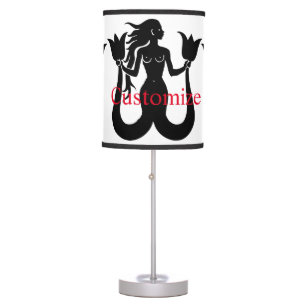  Two-Tail Mermaid Silhouette Thunder_Cove Table Lamp