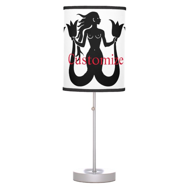  Two-Tail Mermaid Silhouette Thunder_Cove Table Lamp (Front)