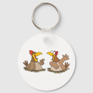 Two Talking Chickens Keychain
