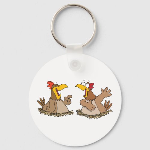 Two Talking Chickens Keychain