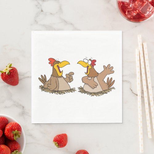 Two Talking Chickens Napkins