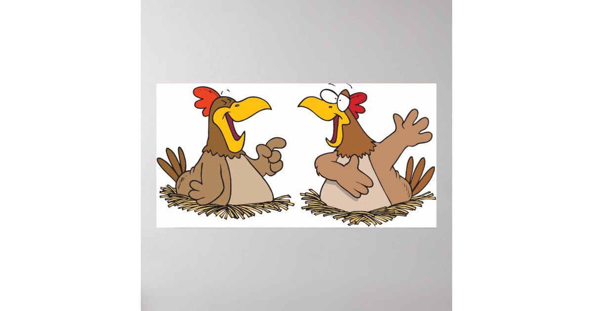 Two Talking Chickens Poster | Zazzle