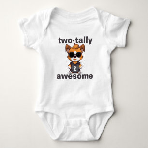 Two-tally awesome Boy 2nd Birthday Party Baby Bodysuit