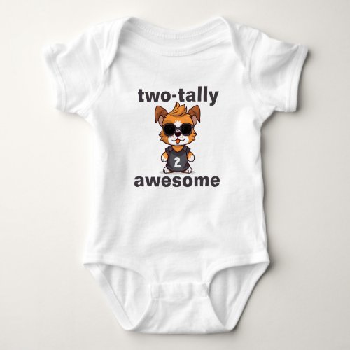 Two_tally awesome Boy 2nd Birthday Party Baby Bodysuit