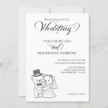 Two Teddy Bears Bride and Groom Wedding Invitation