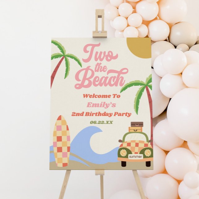 Two The Beach 2nd Birthday Party Welcome Sign (Creator Uploaded)
