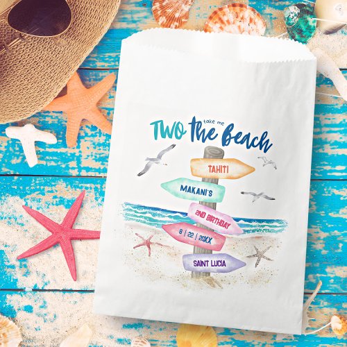 Two The Beach Kids 2nd Birthday Party Favor Bag