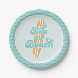Two the Beach Surf Beach 2nd Birthday Paper Plates