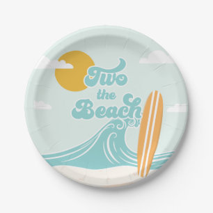 Two the Beach Surf Beach 2nd Birthday Paper Plates