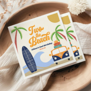 Two The Beach Surf Blue 2nd Birthday Party Napkins