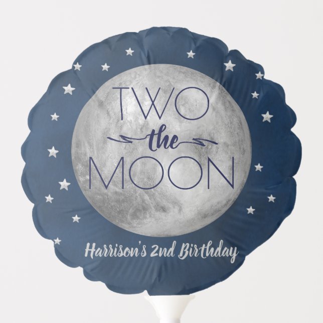 Two The Moon 2nd Birthday Balloon (Front)