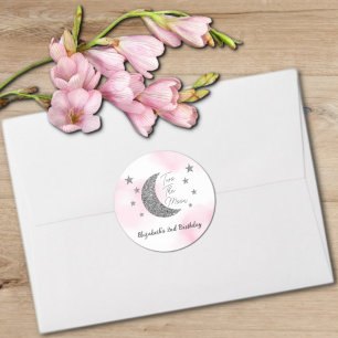 Two The Moon 2nd Birthday Classic Round Sticker