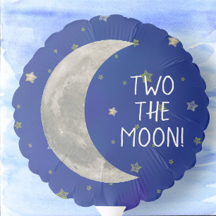 Two The Moon 2nd birthday cupcake topper Balloon