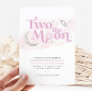 Two The Moon 2nd Birthday Girl Purple Silver Invitation