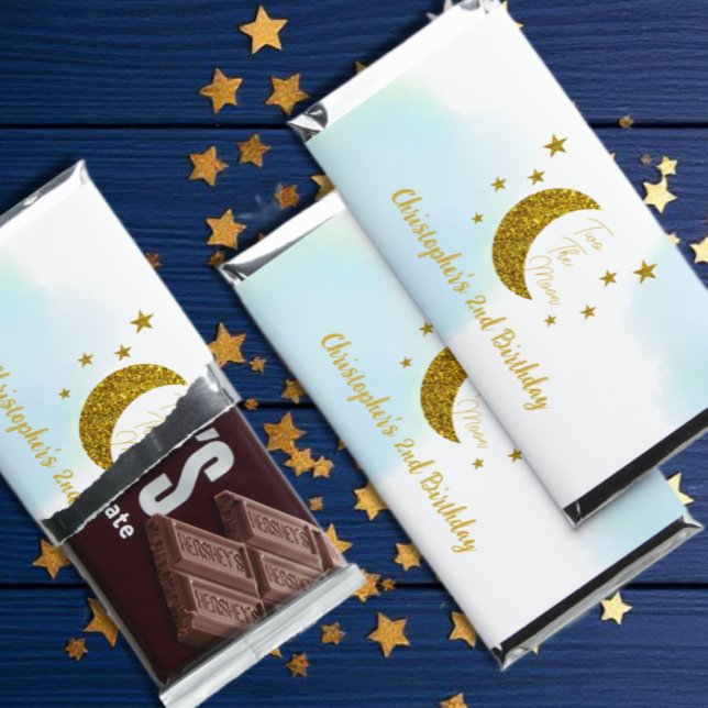 Two The Moon 2nd Birthday Hershey Bar Favors (Creator Uploaded)