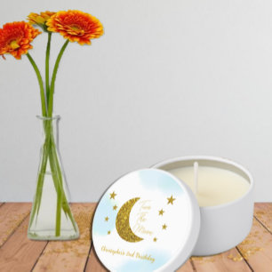 Two The Moon 2nd Birthday Mini Candle Favors