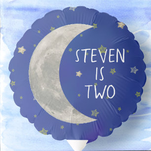 Two The Moon 2nd birthday name balloon