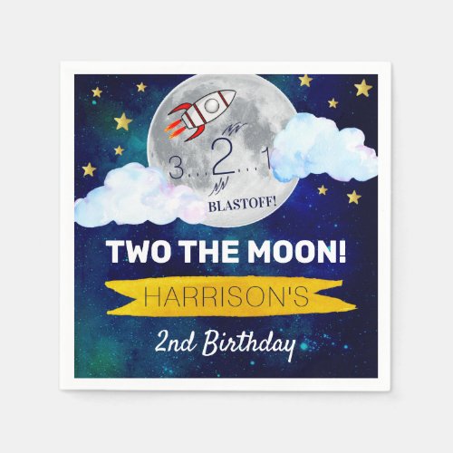 Two The Moon 2nd Birthday Napkins
