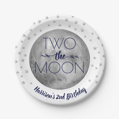 Two The Moon 2nd Birthday Paper Plate