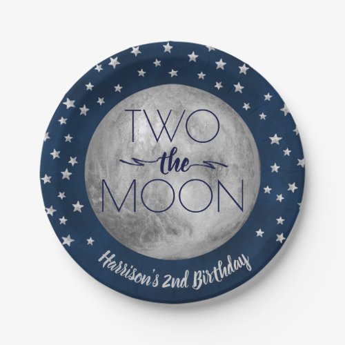 Two The Moon 2nd Birthday Paper Plate