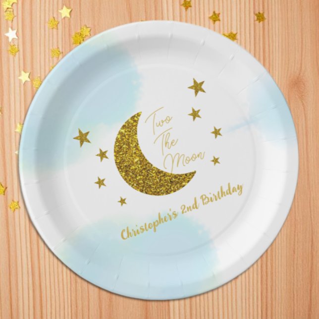 Two The Moon 2nd Birthday Paper Plates (Creator Uploaded)