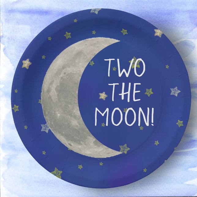 Two The Moon 2nd birthday  Paper Plates (Creator Uploaded)