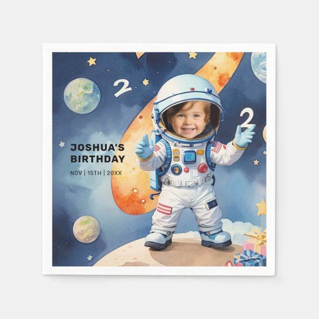 Two the Moon 2nd Birthday Party Napkins (Front)