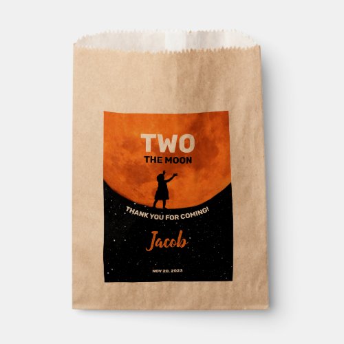 TWO the moon 2nd birthday party Space Astronaut  Favor Bag