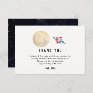 Two The Moon 2nd Birthday Party Thank You Cards