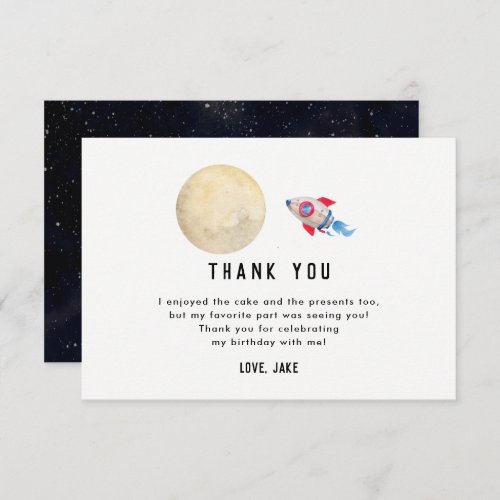 Two The Moon 2nd Birthday Party Thank You Cards