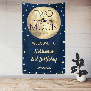 Two The Moon 2nd Birthday Party Welcome Banner
