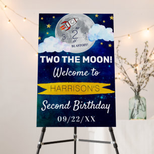 Two the Moon 2nd Birthday Party Welcome Sign
