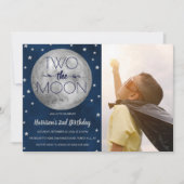 Two The Moon 2nd Birthday Photo Invitation (Front)