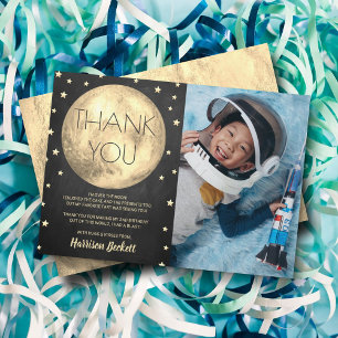 Two The Moon 2nd Birthday Photo Thank You Card