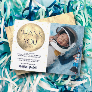 Two The Moon 2nd Birthday Photo Thank You Card