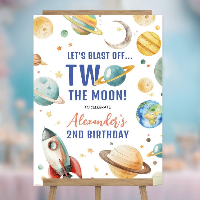 Two The Moon 2nd Birthday Space Galaxy Welcome Foam Board (Creator Uploaded)