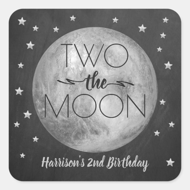 Two The Moon 2nd Birthday Square Sticker (Front)