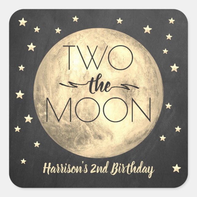 Two The Moon 2nd Birthday Square Sticker (Front)